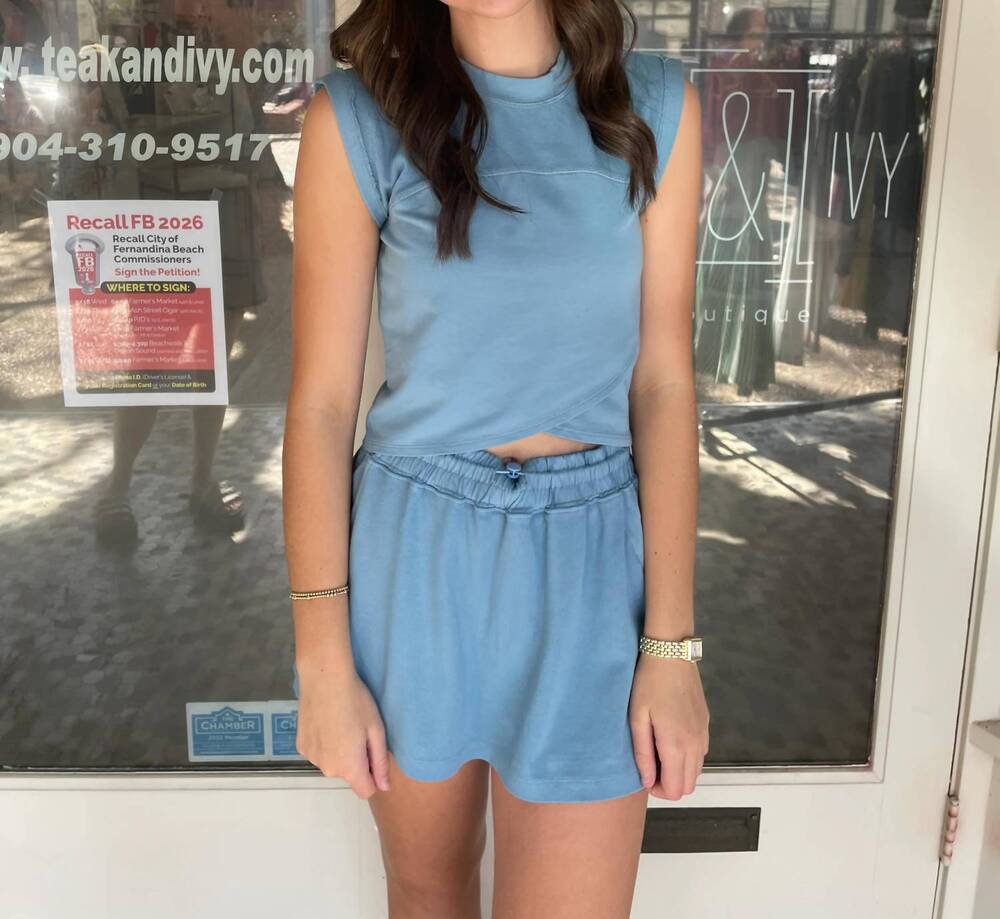 NEW LABIZ FASHION women's stella skort in light blue